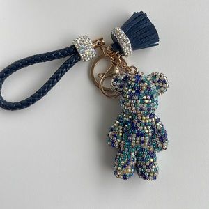 Bag chain rhinestones blue